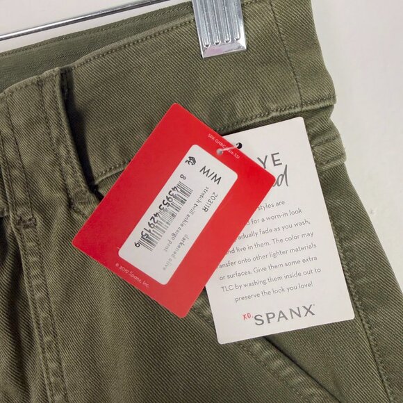 NWT Spanx Stretch Twill Ankle Cargo Pants in Darkened Olive Size Medium M NEW - Picture 7 of 13